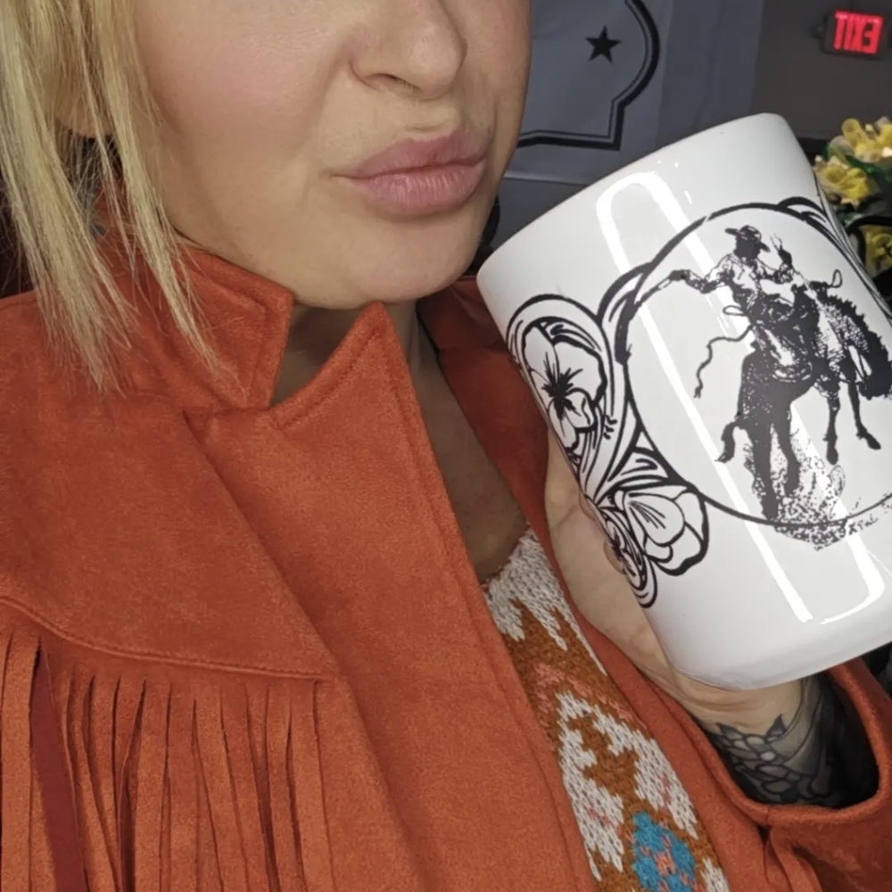 Bucking horse coffee mug